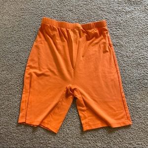 SHEIN Vibrant Orange Biker Shorts